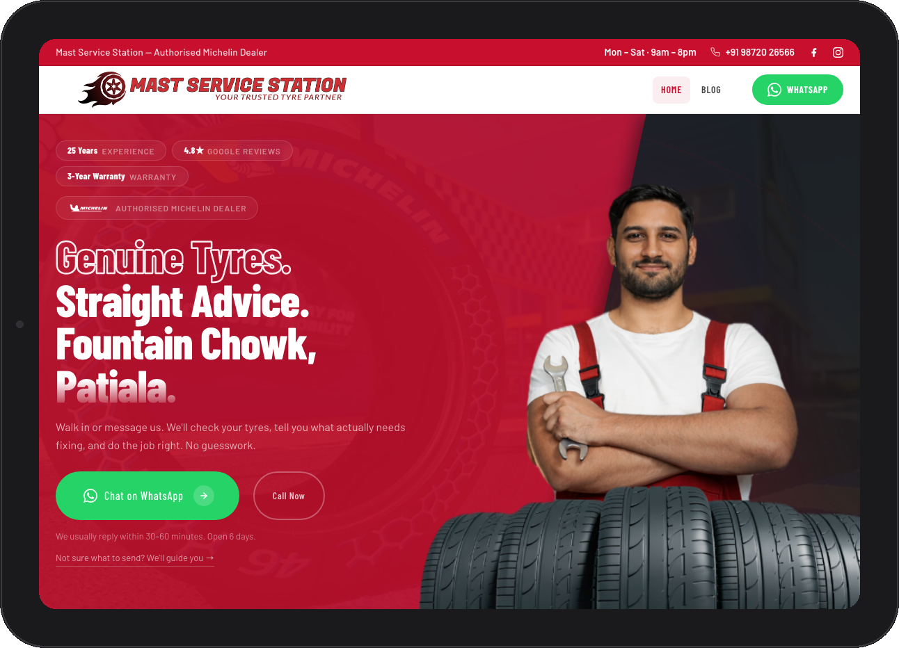 mastservicestation.com today — the live site, still WordPress, still run day-to-day by the team.